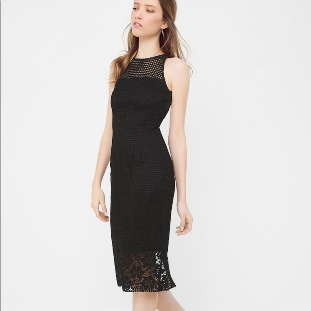 NWOT White House Black Market Mixed Lace Dress 6